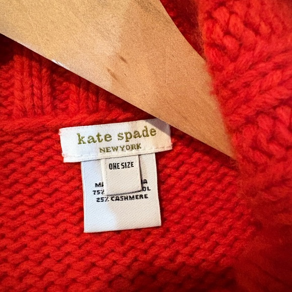 Kate Spade Bold Red Cashmere Sweater Shrug - Picture 6 of 7